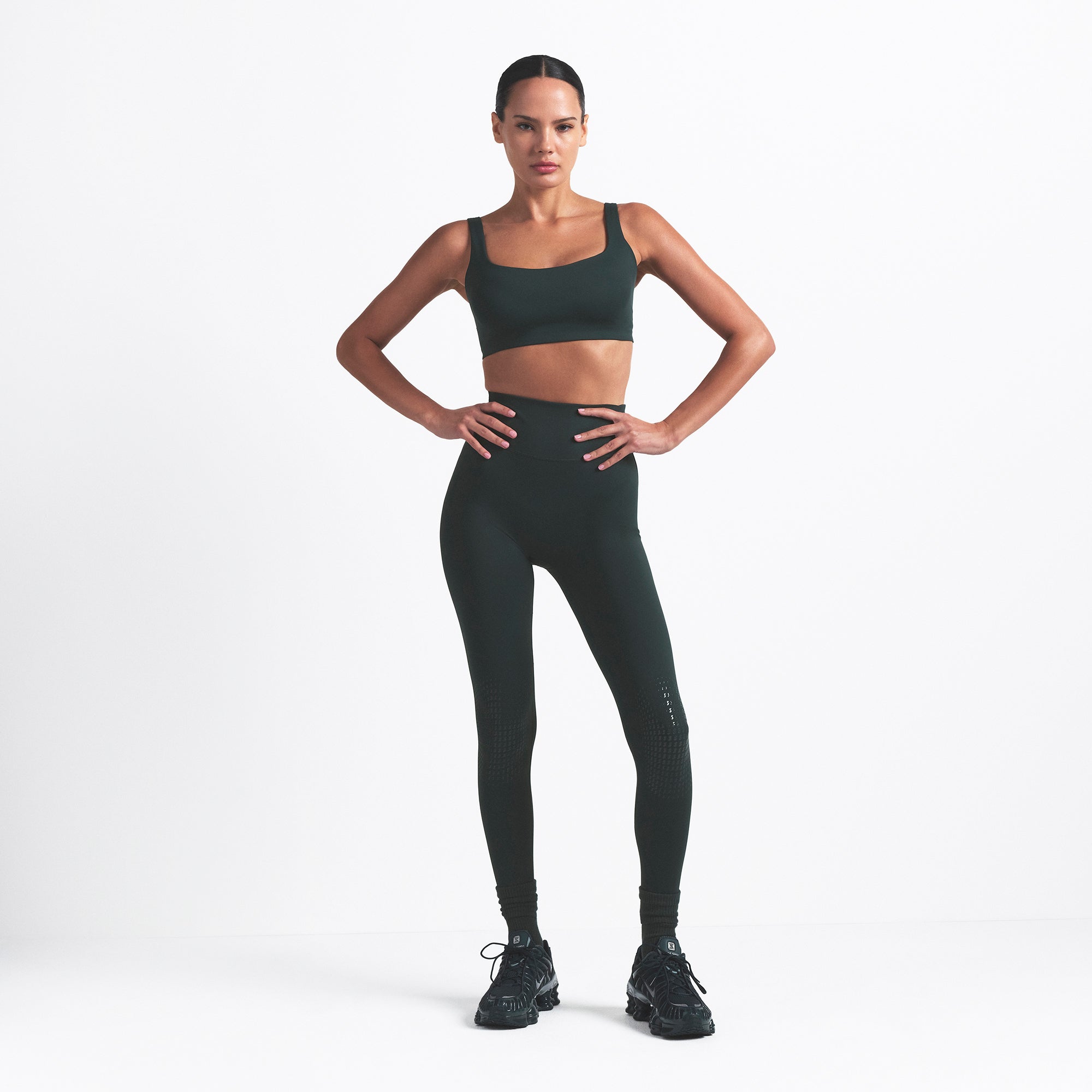 NikeSKIMS MATTE KNEE GRIP 26 LEGGING | DARK TEAL - Image 2