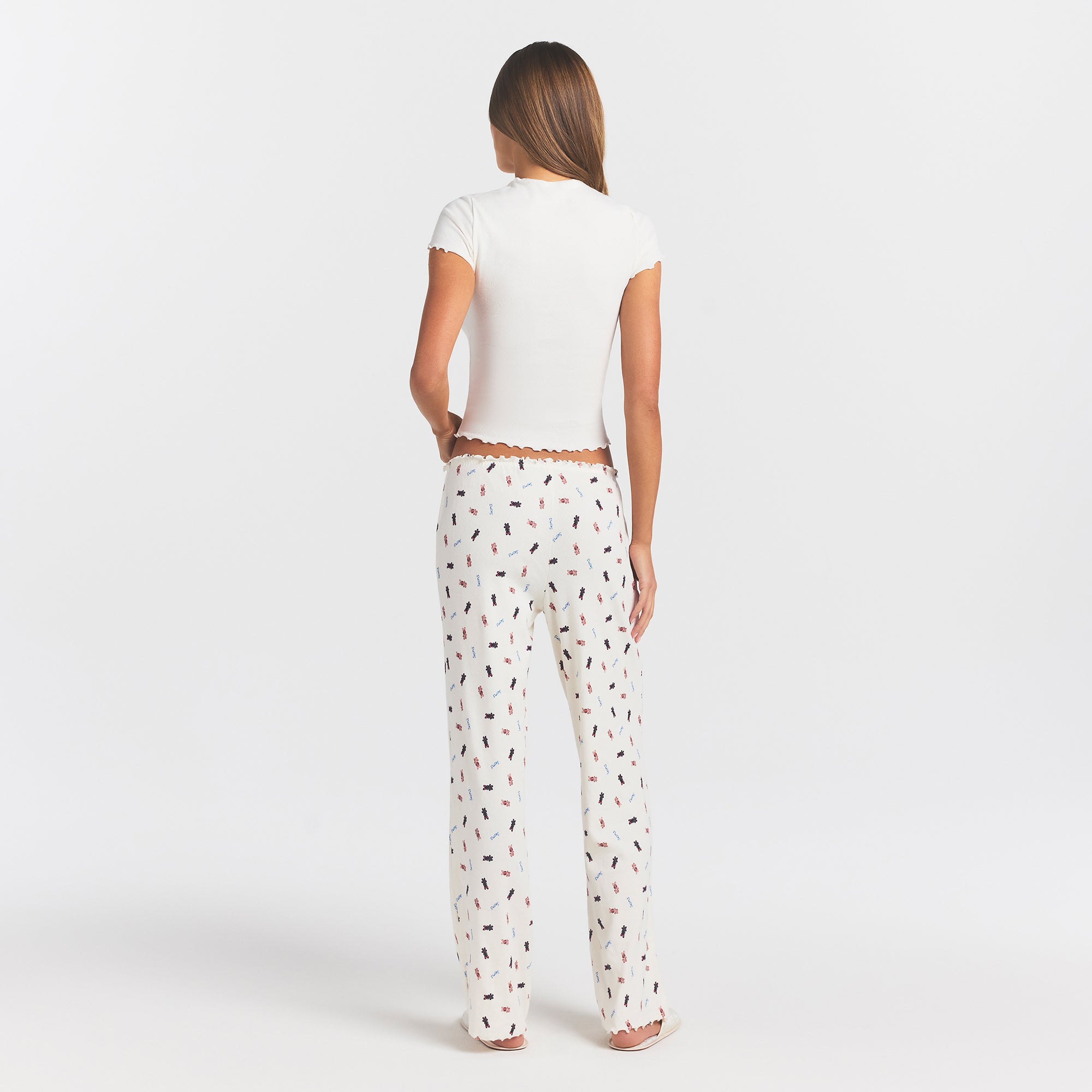 LOGO POINTELLE STRAIGHT LEG PANT | MARBLE TOSSED BUNNY - Image 5