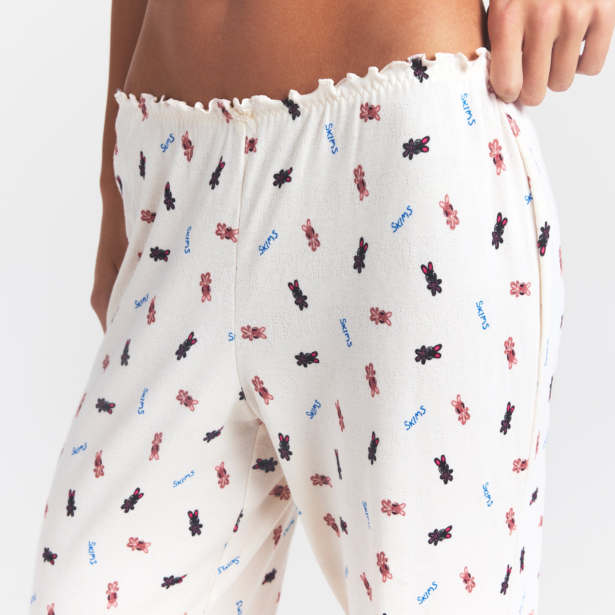 LOGO POINTELLE STRAIGHT LEG PANT | MARBLE TOSSED BUNNY - Image 3