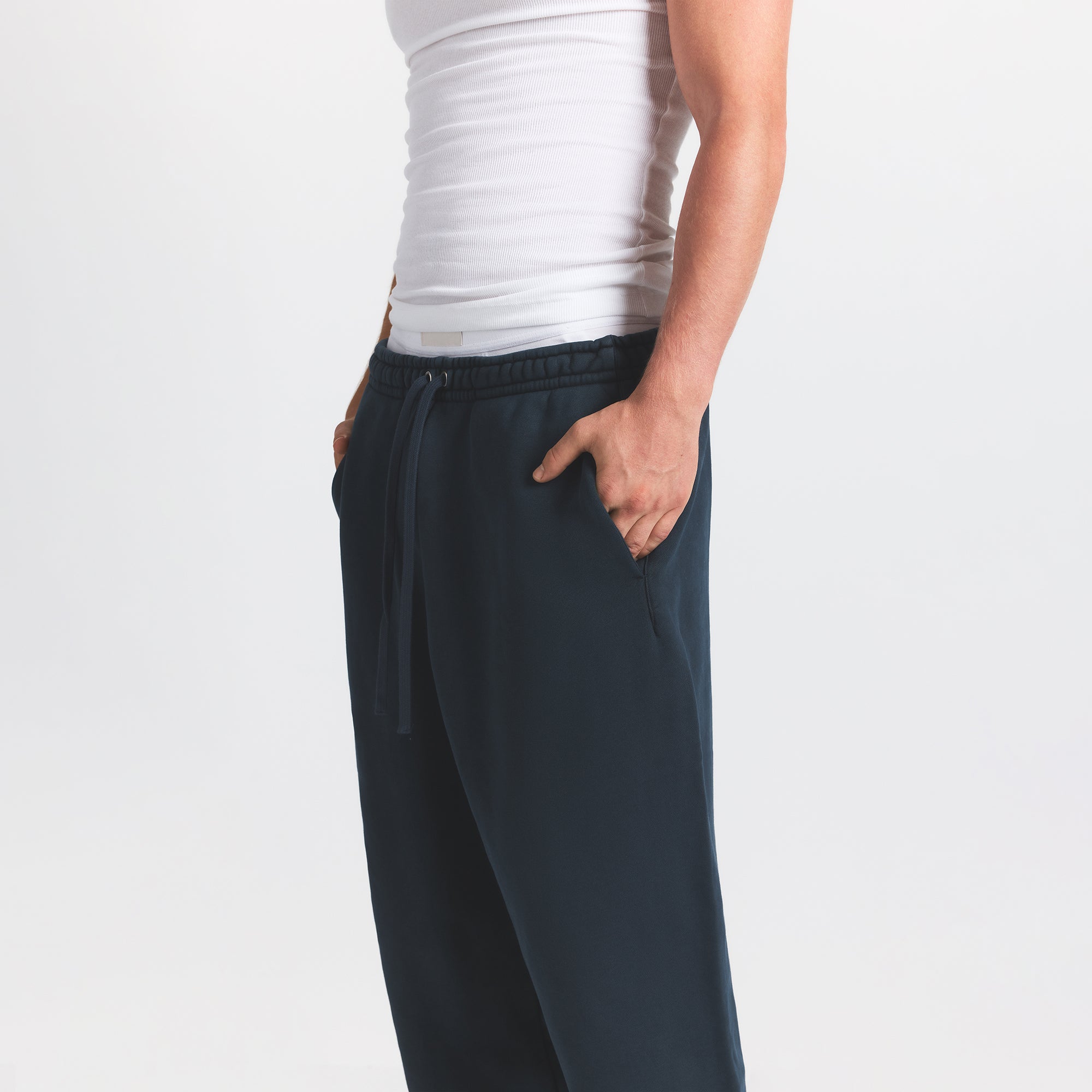 HEAVYWEIGHT FLEECE MENS STRAIGHT LEG PANT | NAVY - Image 3