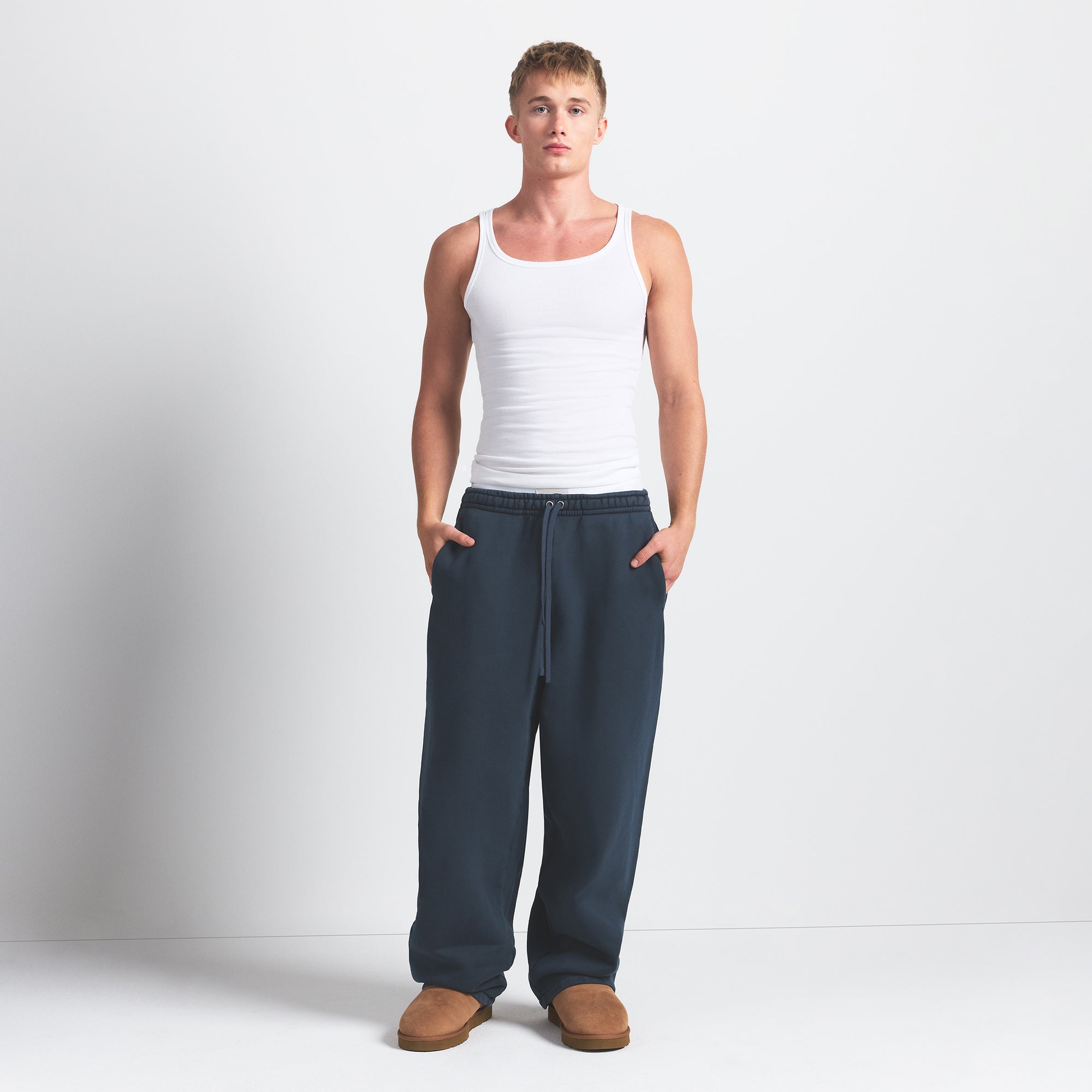 HEAVYWEIGHT FLEECE MENS STRAIGHT LEG PANT | NAVY - Image 4