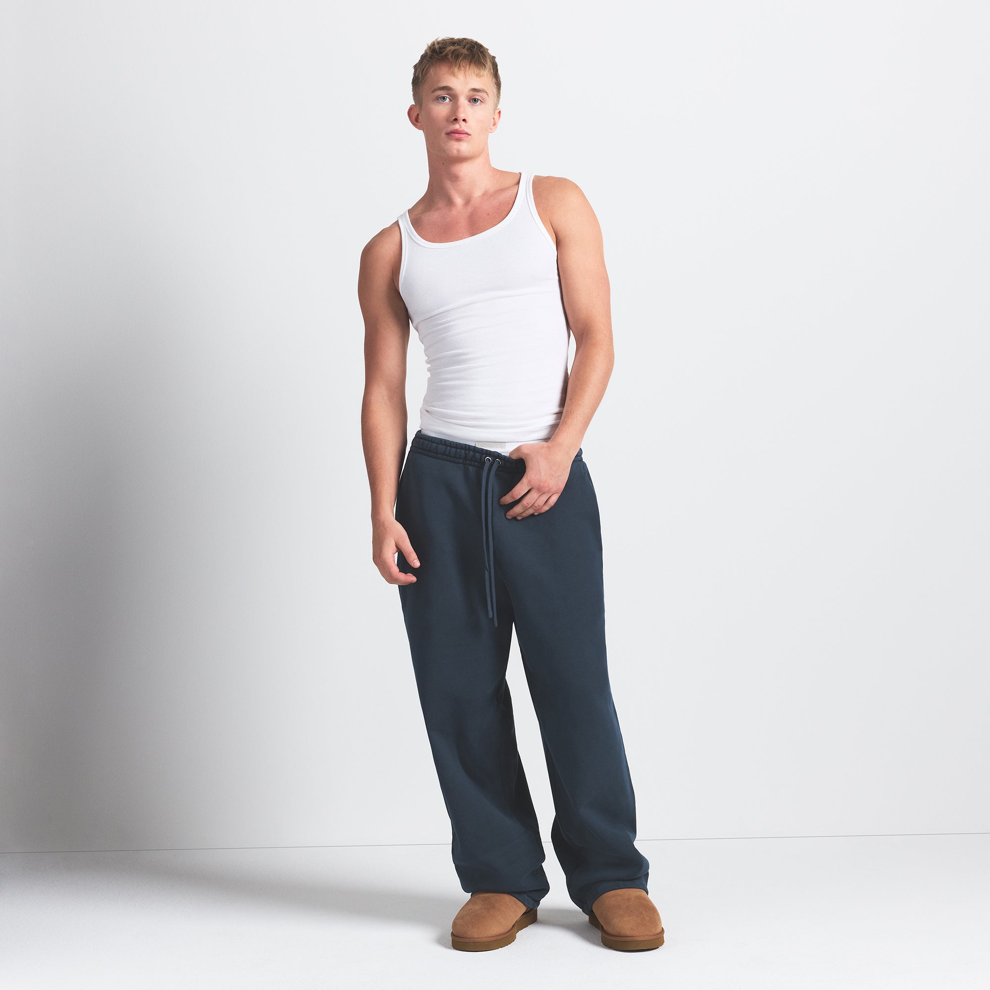 HEAVYWEIGHT FLEECE MENS STRAIGHT LEG PANT | NAVY - Image 2