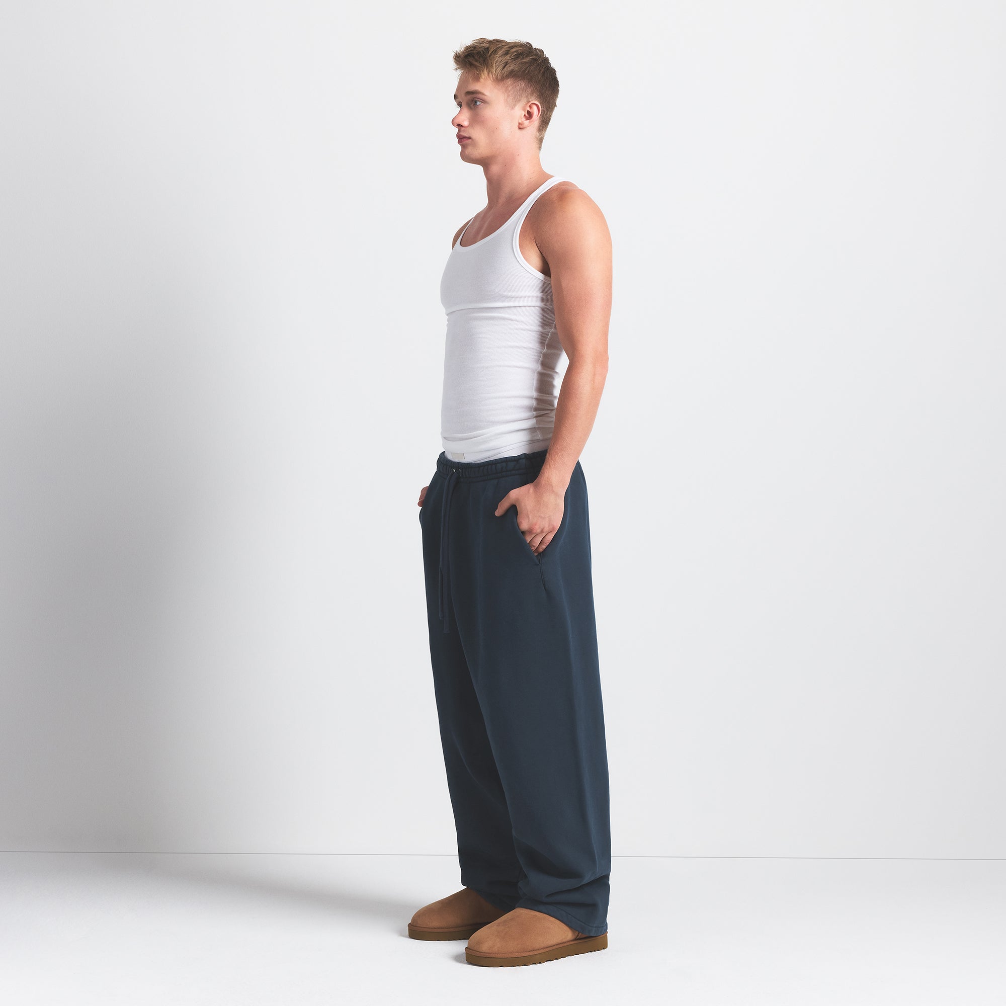 HEAVYWEIGHT FLEECE MENS STRAIGHT LEG PANT | NAVY - Image 5