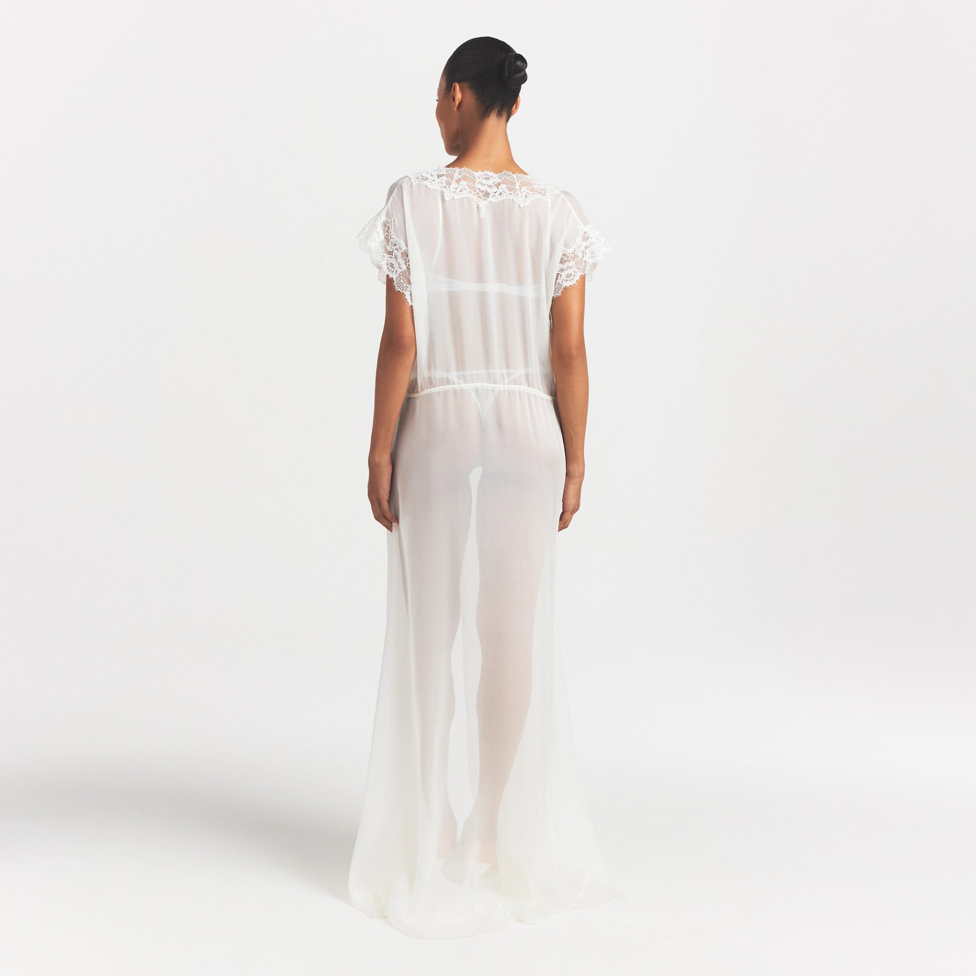 SKIMS ROMANCE LONG ROBE | IVORY - Image 5