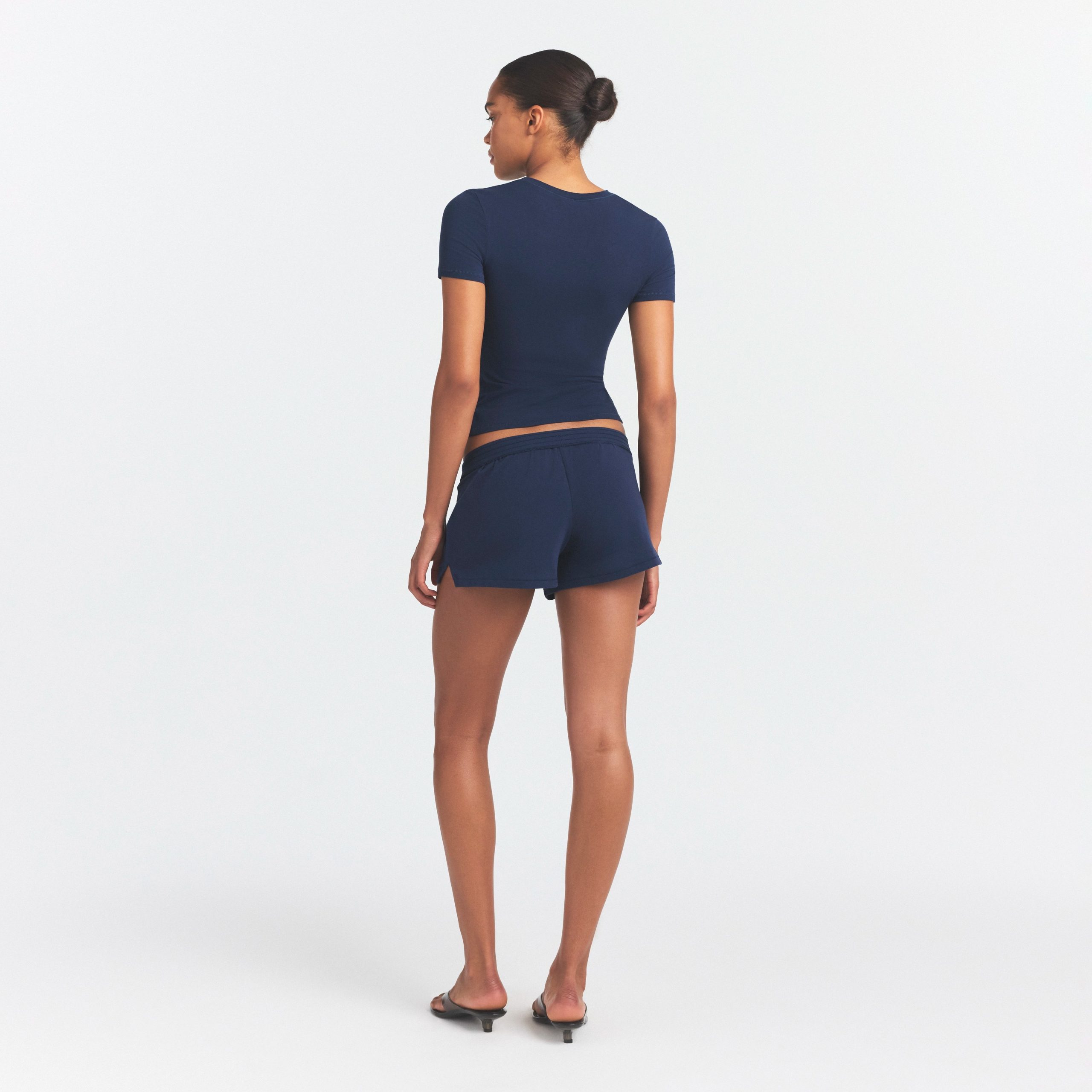 COTTON JERSEY LOOSE SHORT | NAVY - Image 5