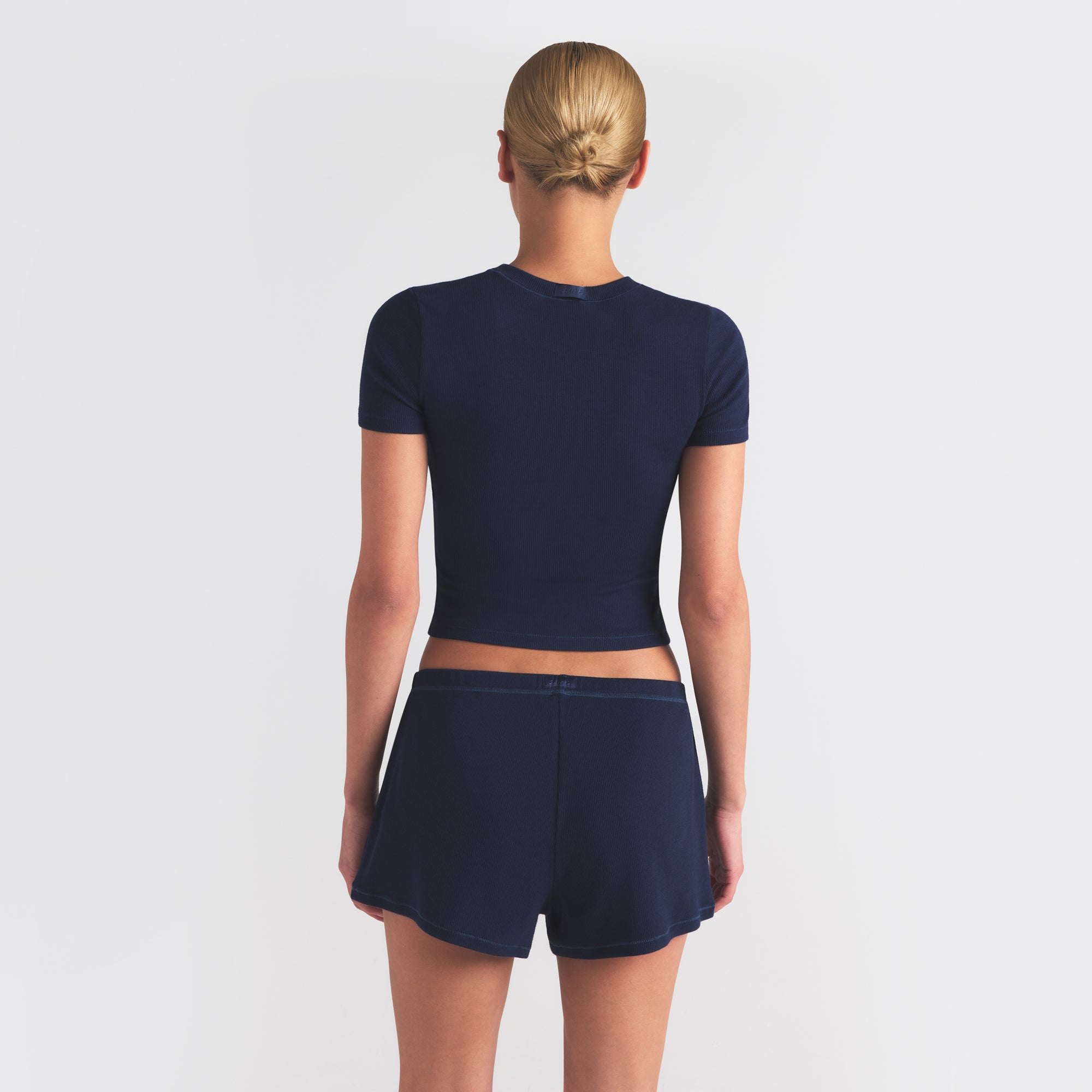 COTTON RIB LOOSE SHORT | NAVY - Image 5