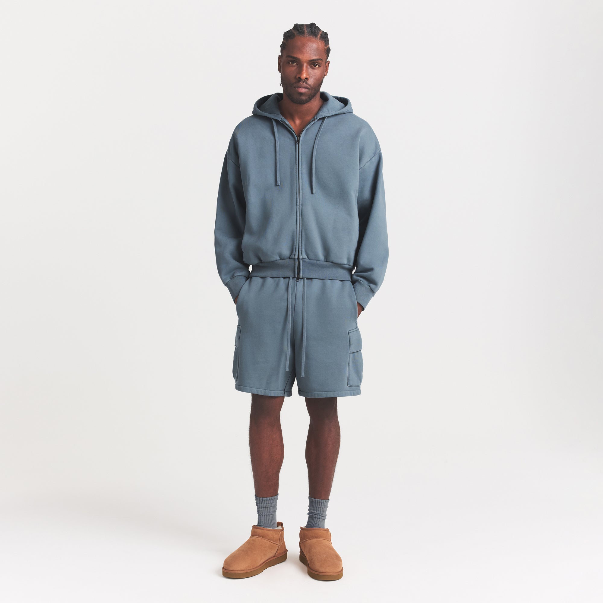 HEAVYWEIGHT FLEECE MENS CARGO SHORT | KYANITE - Image 2