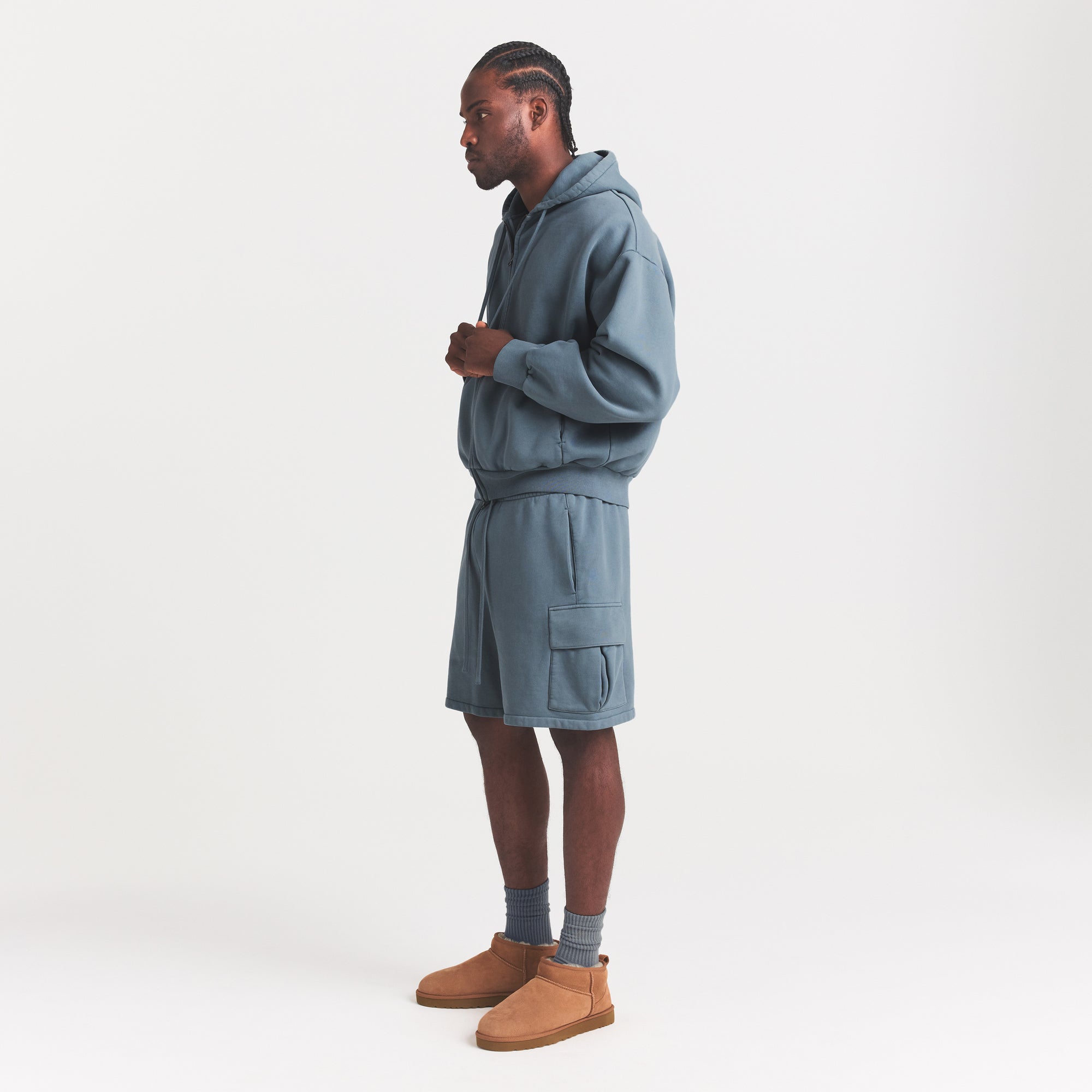 HEAVYWEIGHT FLEECE MENS CARGO SHORT | KYANITE - Image 3