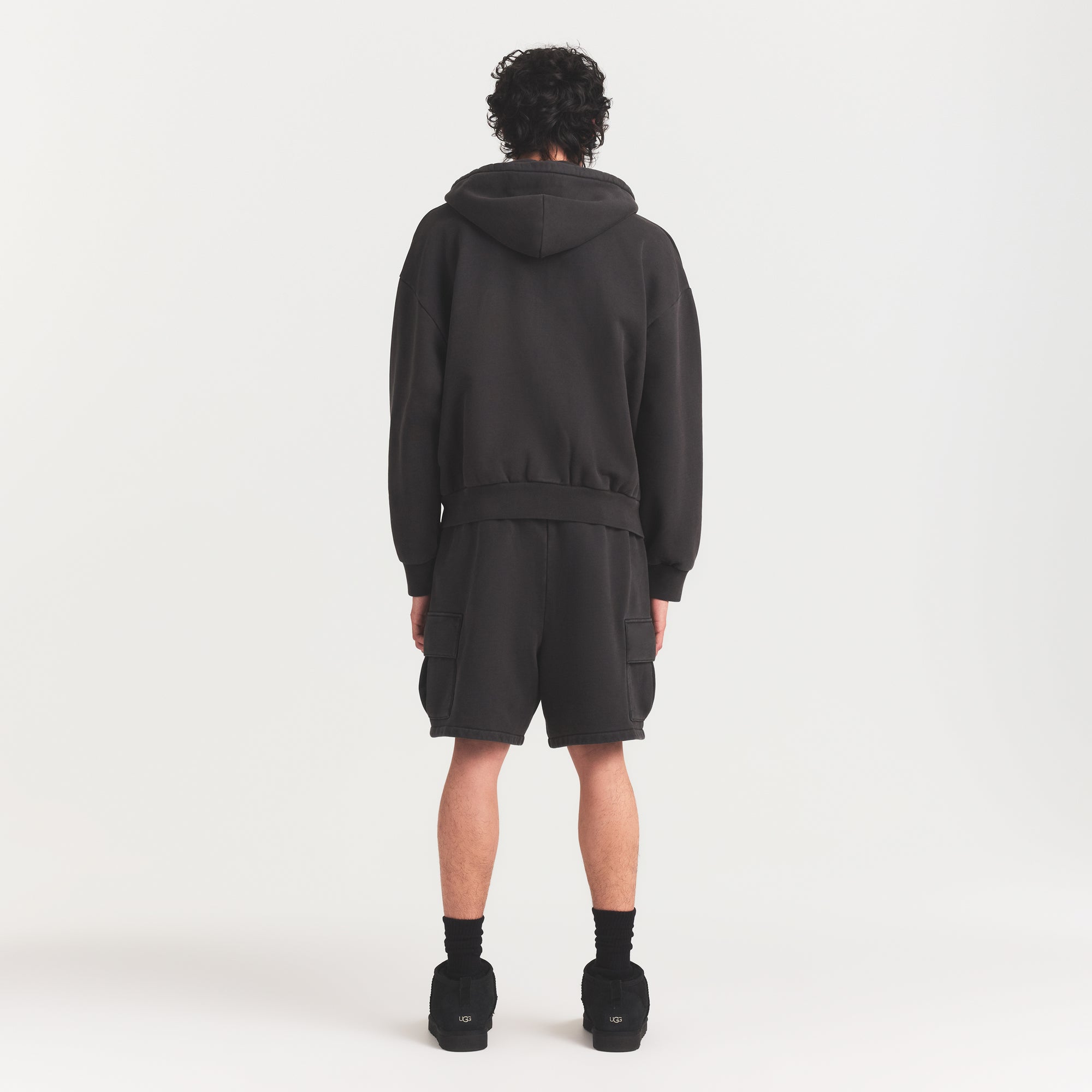 HEAVYWEIGHT FLEECE MENS CARGO SHORT | WASHED ONYX - Image 5