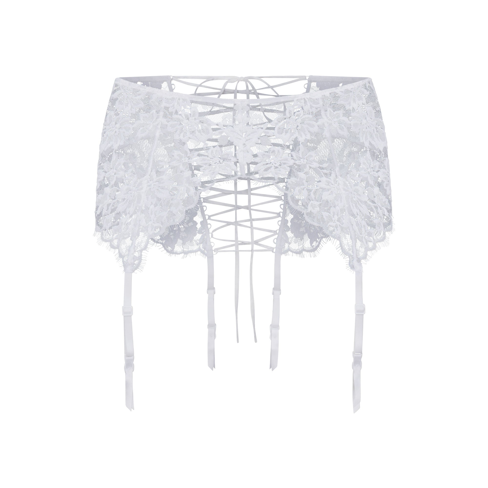SKIMS LACE GARTER SKIRT | SNOW