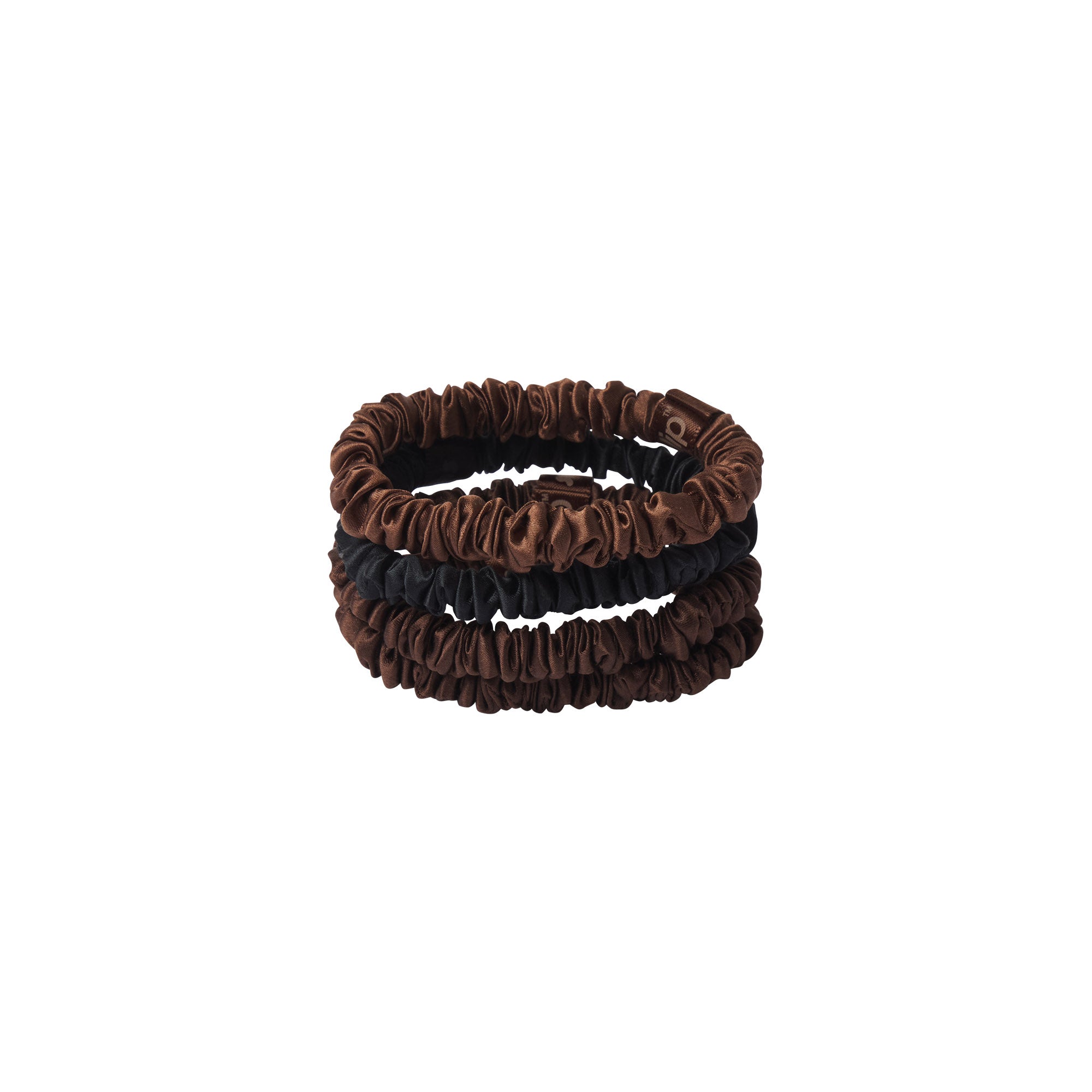 SLIP X SKIMS PURE SILK SKINNY SCRUNCHIES 4-PACK | DEEP - Image 2