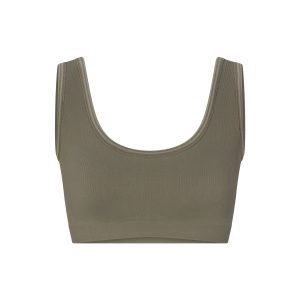 NikeSKIMS RIBBED SEAMLESS SCOOP BRA | DUSTY OAKMOSS