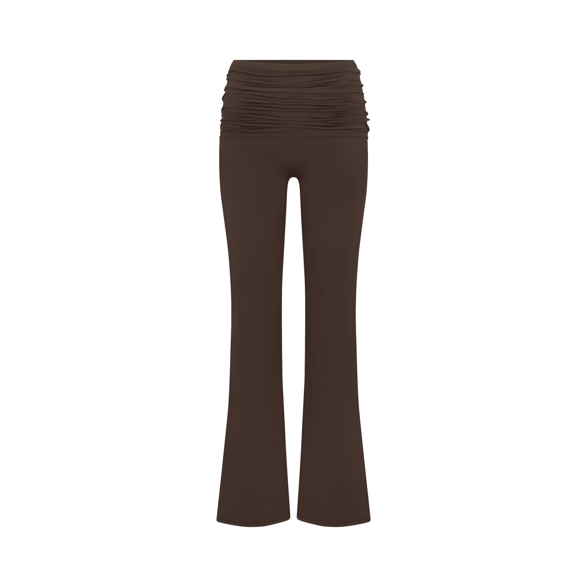 NikeSKIMS MATTE FOLDOVER SLIM FLARE LEGGING | DARK SEPIA