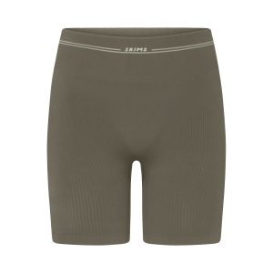 NikeSKIMS RIBBED SEAMLESS 5 BIKER SHORT | DUSTY OAKMOSS