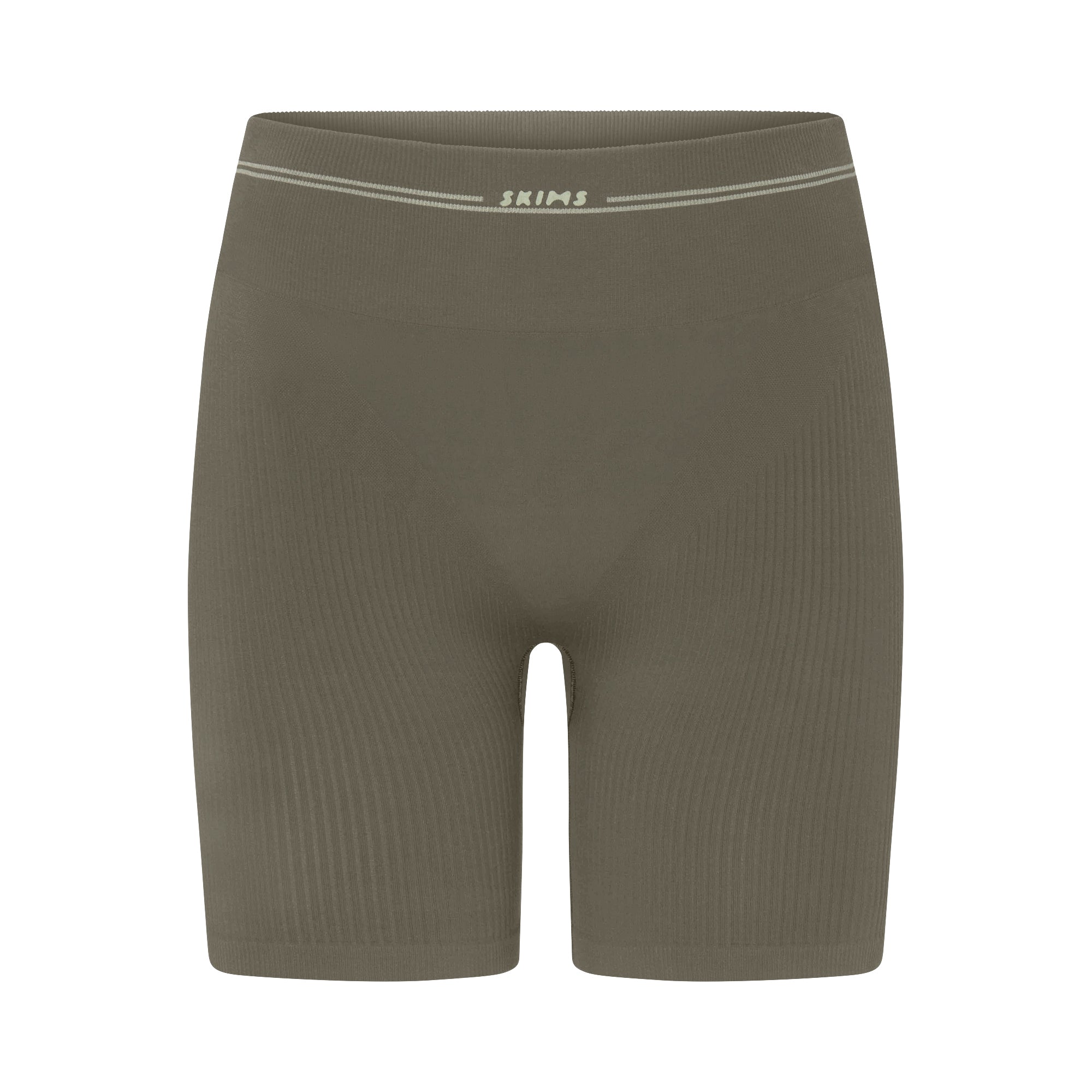 NikeSKIMS RIBBED SEAMLESS 5 BIKER SHORT | DUSTY OAKMOSS