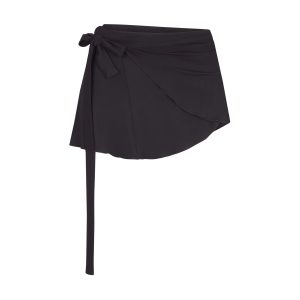 NikeSKIMS STRETCH KNIT WRAP SKIRT | OBSIDIAN