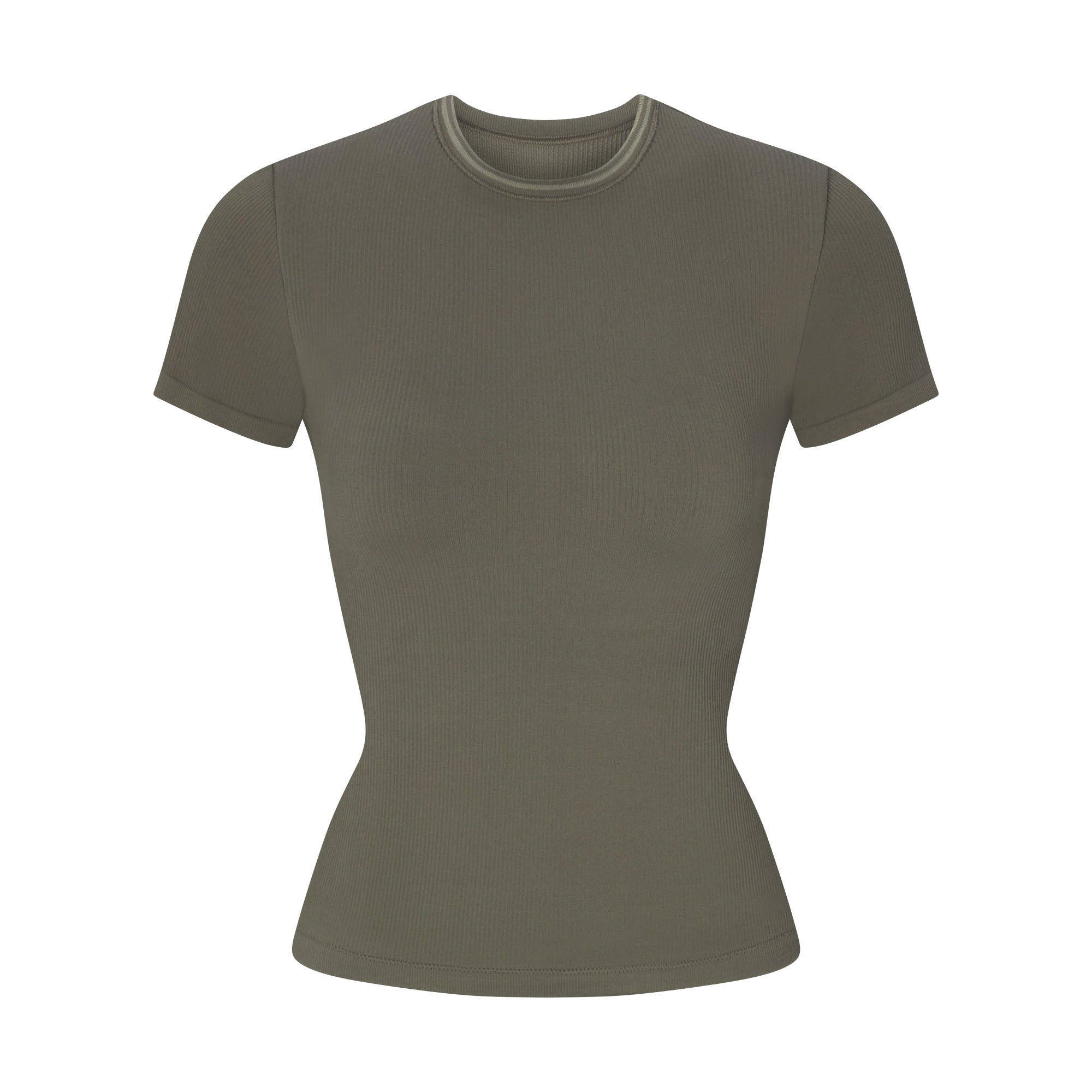 NikeSKIMS RIBBED SEAMLESS BABY T-SHIRT | DUSTY OAKMOSS