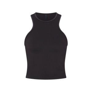 NikeSKIMS RIBBED SEAMLESS RACER FRONT TANK | OBSIDIAN