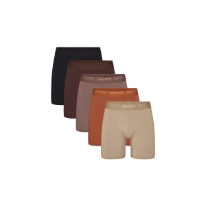 SKIMS STRETCH MENS 5 BOXER BRIEF 5-PACK | COCOA MULTI