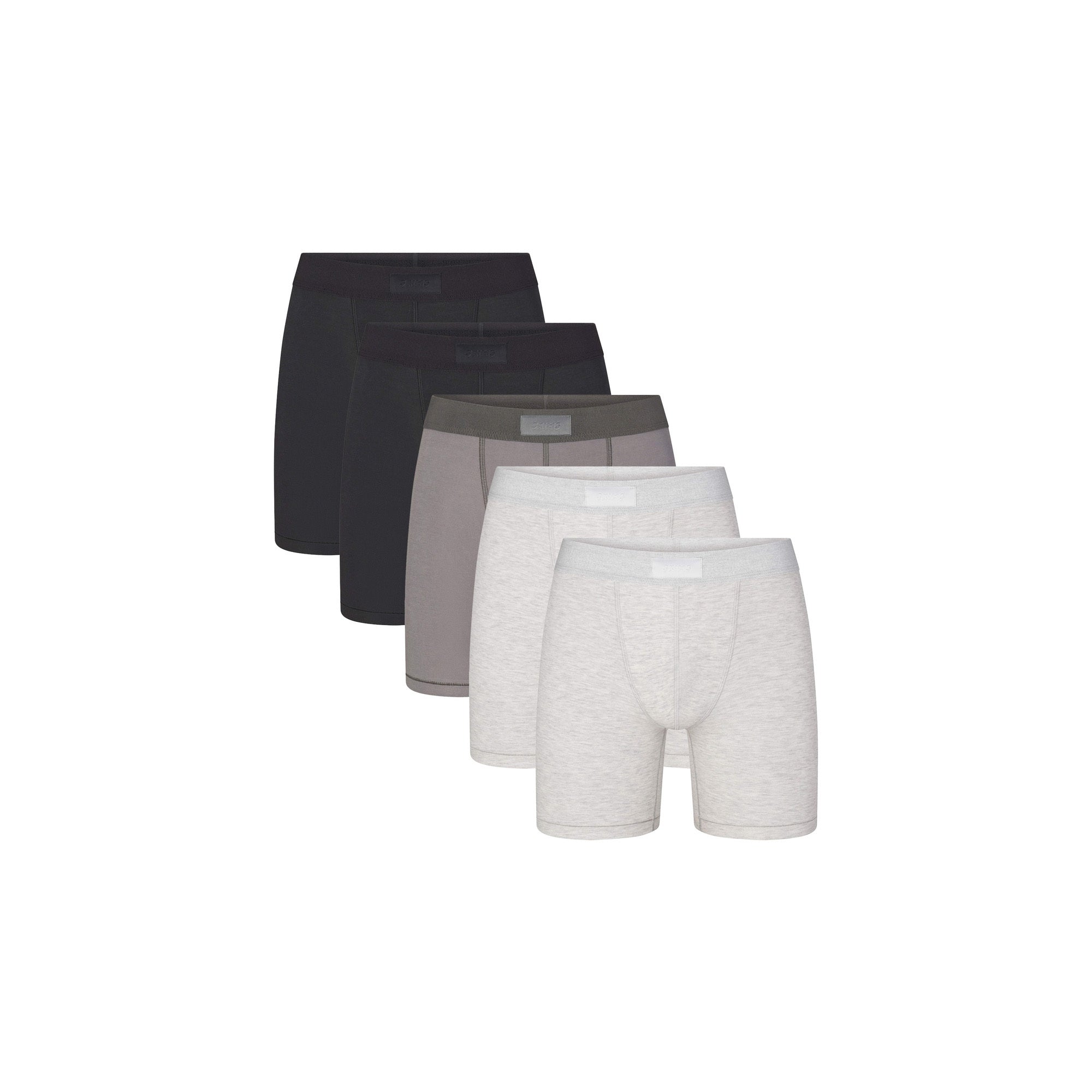 SKIMS COTTON MENS 5 BOXER BRIEF 5-PACK | HEATHER MULTI