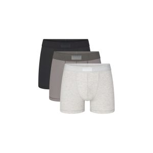 SKIMS COTTON MENS 3 BOXER BRIEF 3-PACK | HEATHER MULTI