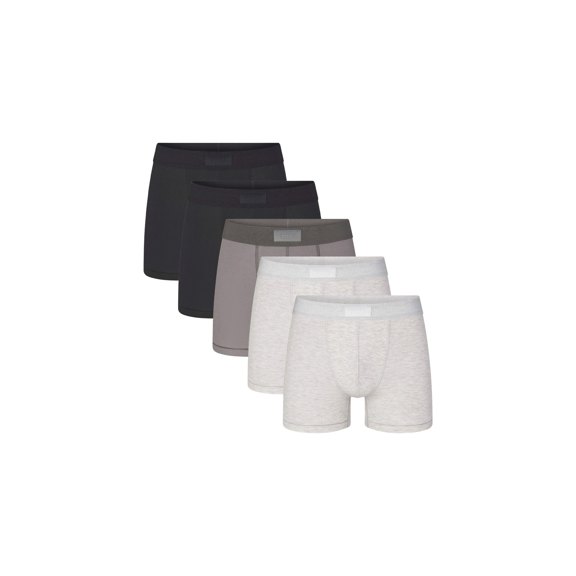 SKIMS COTTON MENS 3 BOXER BRIEF 5-PACK | HEATHER MULTI