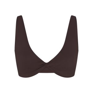 NikeSKIMS MATTE TWIST-FRONT BRA | DARK SEPIA