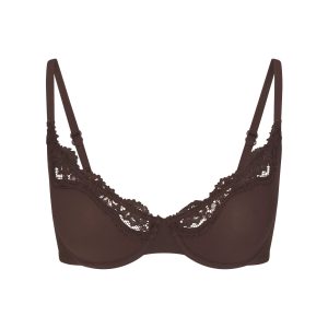 FITS EVERYBODY LACE UNLINED SCOOP BRA | ESPRESSO