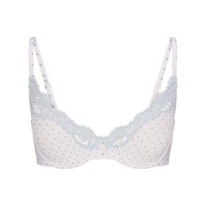 FITS EVERYBODY LACE UNLINED SCOOP BRA | SLATE PIN DOT PRINT