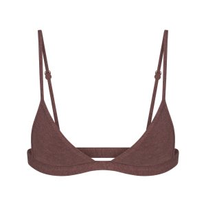 EVERYDAY COTTON TRIANGLE BRALETTE | COCOA HEATHER