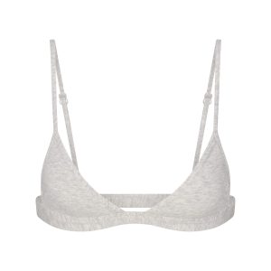 EVERYDAY COTTON TRIANGLE BRALETTE | LIGHT HEATHER GREY
