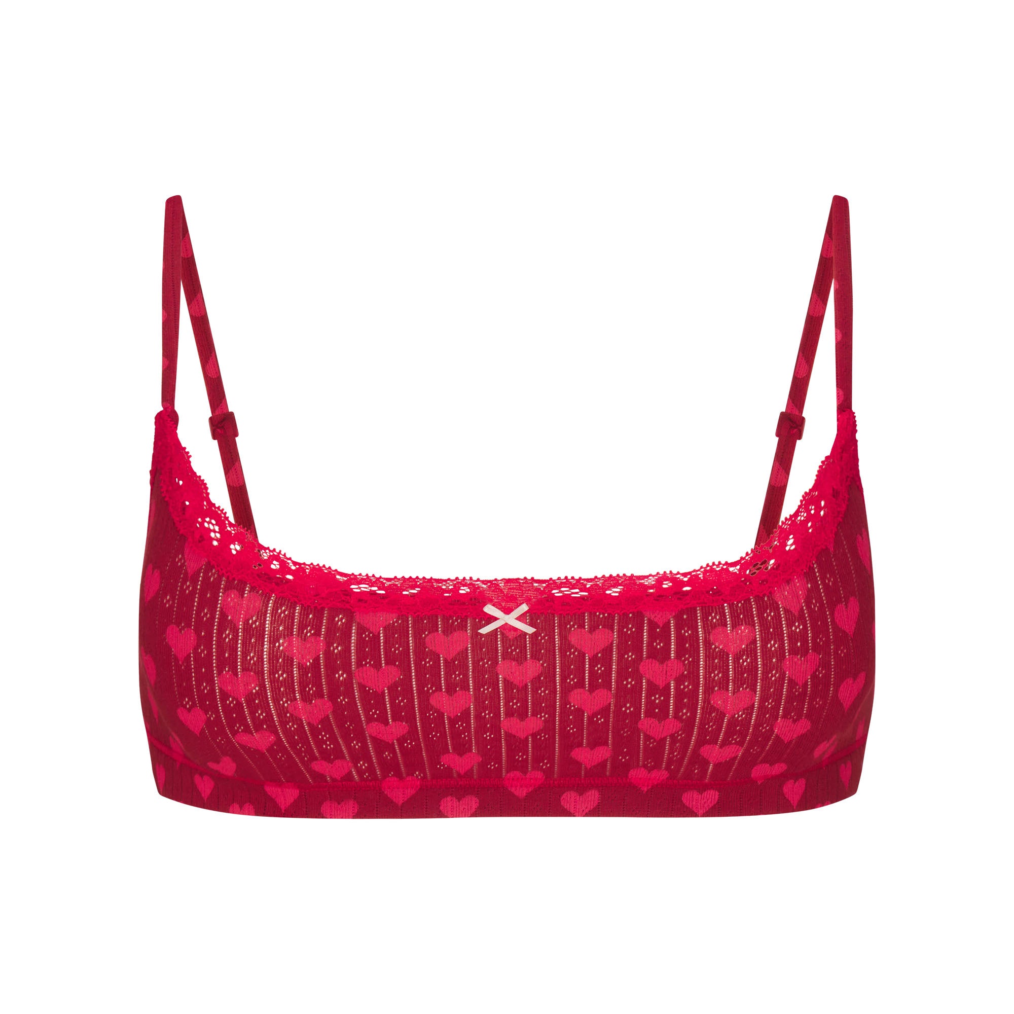 LIGHTWEIGHT COTTON POINTELLE SCOOP BRALETTE | BRICK HEART HALFDROP