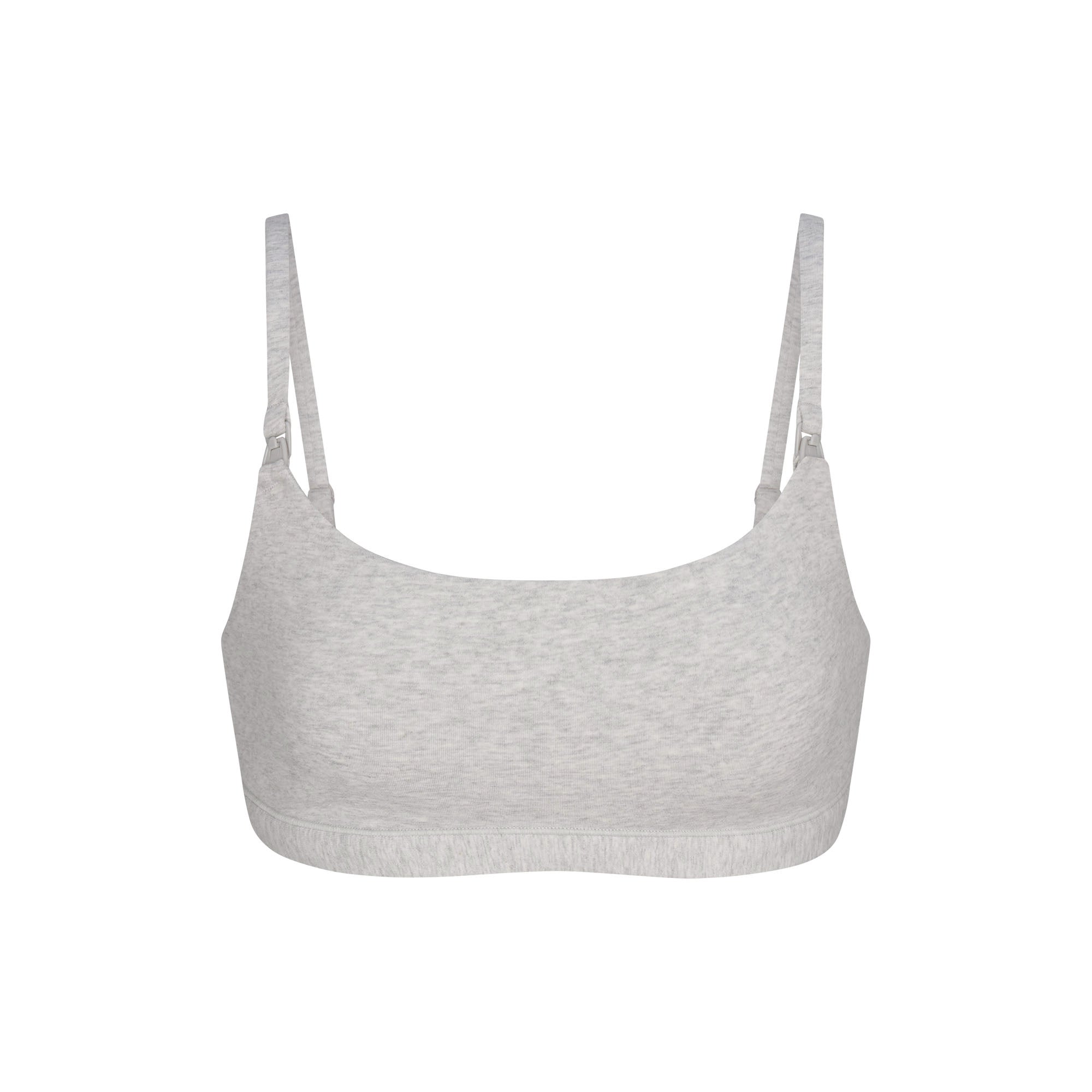 COTTON JERSEY MATERNITY NURSING SCOOP BRALETTE 2-PACK | LIGHT HEATHER GREY - Image 9