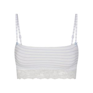 LIGHTWEIGHT COTTON STRAIGHT NECK BRALETTE | AIRSPACE LAGUNA STRIPE