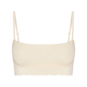 LIGHTWEIGHT COTTON STRAIGHT NECK BRALETTE | BUTTER TONAL