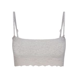 LIGHTWEIGHT COTTON STRAIGHT NECK BRALETTE | LIGHT HEATHER GREY