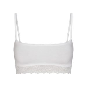 LIGHTWEIGHT COTTON STRAIGHT NECK BRALETTE | SNOW