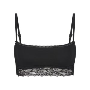 LIGHTWEIGHT COTTON STRAIGHT NECK BRALETTE | SOOT TONAL