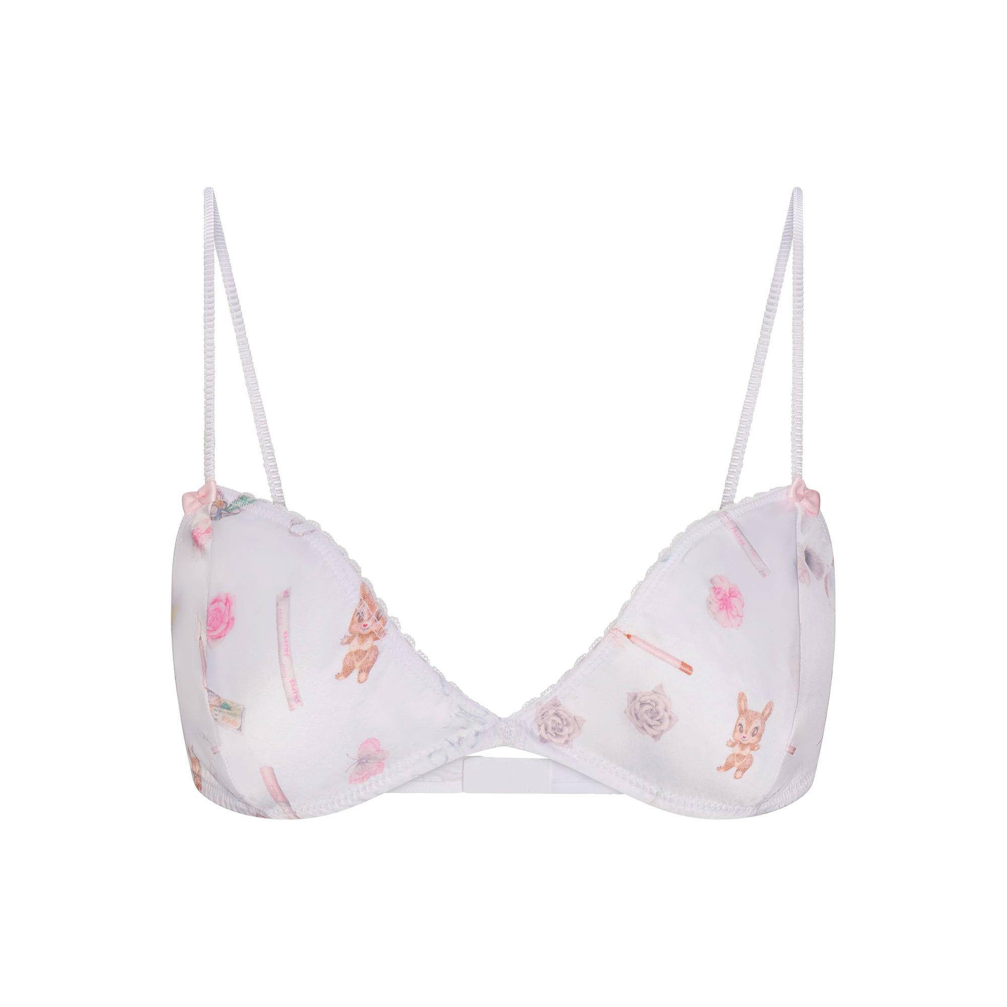 LIGHTWEIGHT SATIN TRIANGLE BRALETTE | SNOW ESSENTIALS BAG