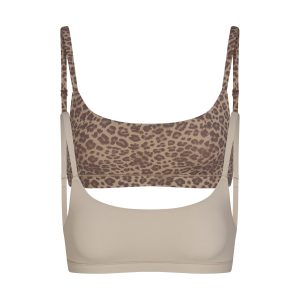 FITS EVERYBODY SCOOP BRALETTE 2-PACK | DESERT LEOPARD AND STONE