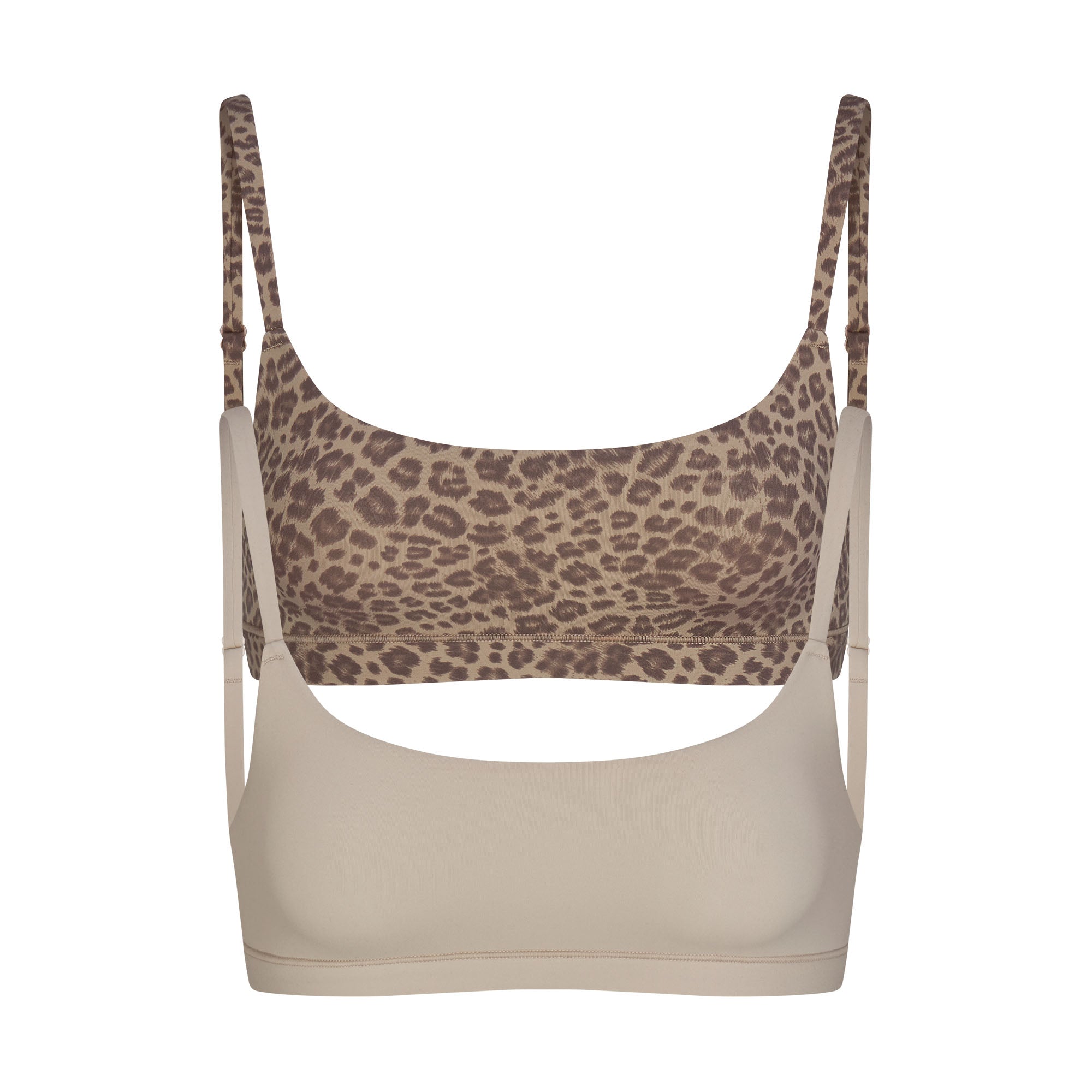 FITS EVERYBODY SCOOP BRALETTE 2-PACK | DESERT LEOPARD AND STONE