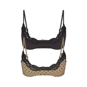 FITS EVERYBODY LACE SCOOP BRALETTE 2-PACK | MINI POLKA DOT AND ONYX