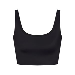 NikeSKIMS SHINE SCOOP NECK BRA TOP | OBSIDIAN