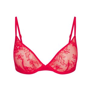ULTRA FINE LACE UNLINED SCOOP BRA | RUBY