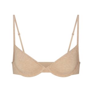EVERYDAY COTTON UNLINED DEMI BRA | CLAY HEATHER