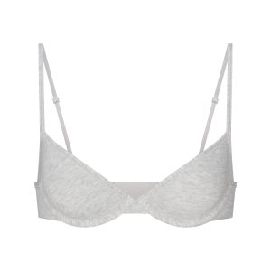 EVERYDAY COTTON UNLINED DEMI BRA | LIGHT HEATHER GREY