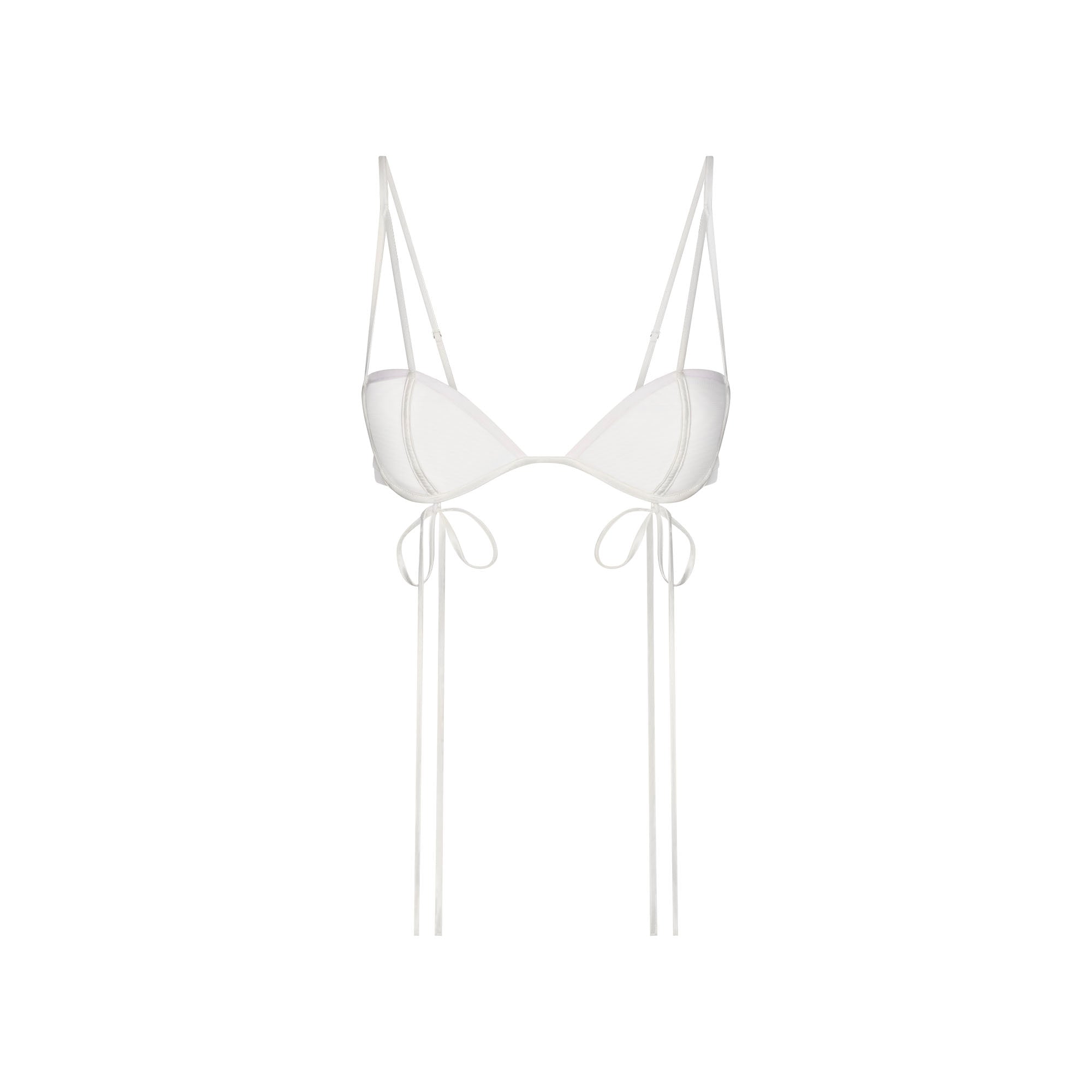 ULTRA FINE MESH BOW BRA | IVORY