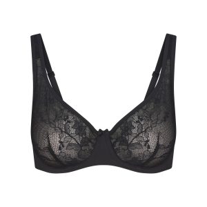 SKIMS LACE UNLINED MINIMIZER BRA | ONYX