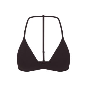 NikeSKIMS STUDIO STRETCH T-BACK TRIANGLE BRA | DARK ROAST