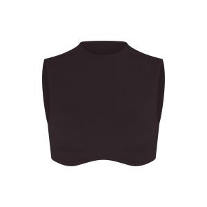 NikeSKIMS STUDIO STRETCH MOCK NECK BRA TOP | DARK ROAST